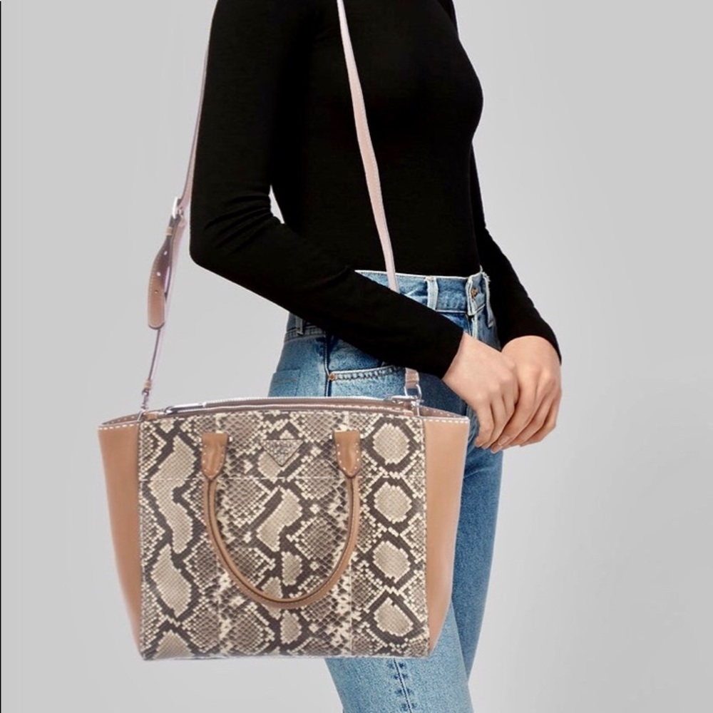 PRADA Rare Genuine Python City Twin Pocket Large Tote - Picture 4 of 13